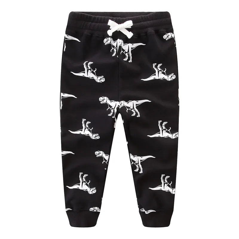 Kids Boys Animals Print Warm Sweat Pants