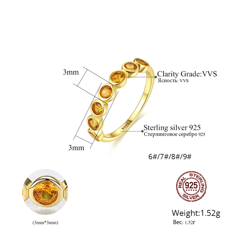 Sterling Silver 925 Round Topaz Gemstone Eternity Ring
