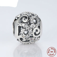 Sterling Silver 925 Crystal Round Charm