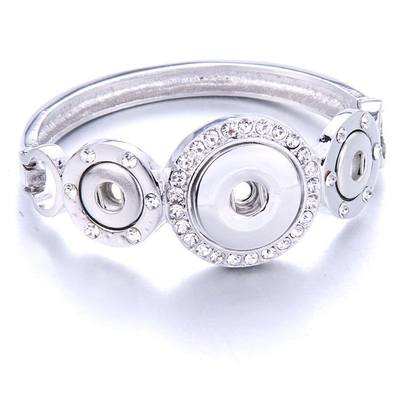 Women  Adjustable Chain Metal Snap Buttons Bracelet