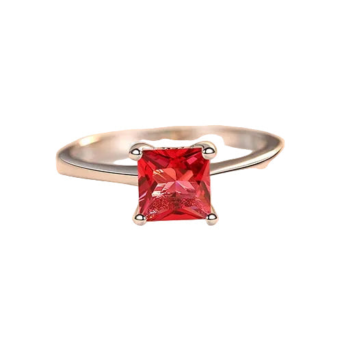 Sterling Silver 925 Simple Zircon Emerald Stone Ring