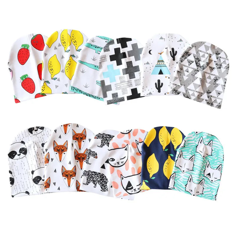 Baby Cotton Beanie Hats 0-24 months