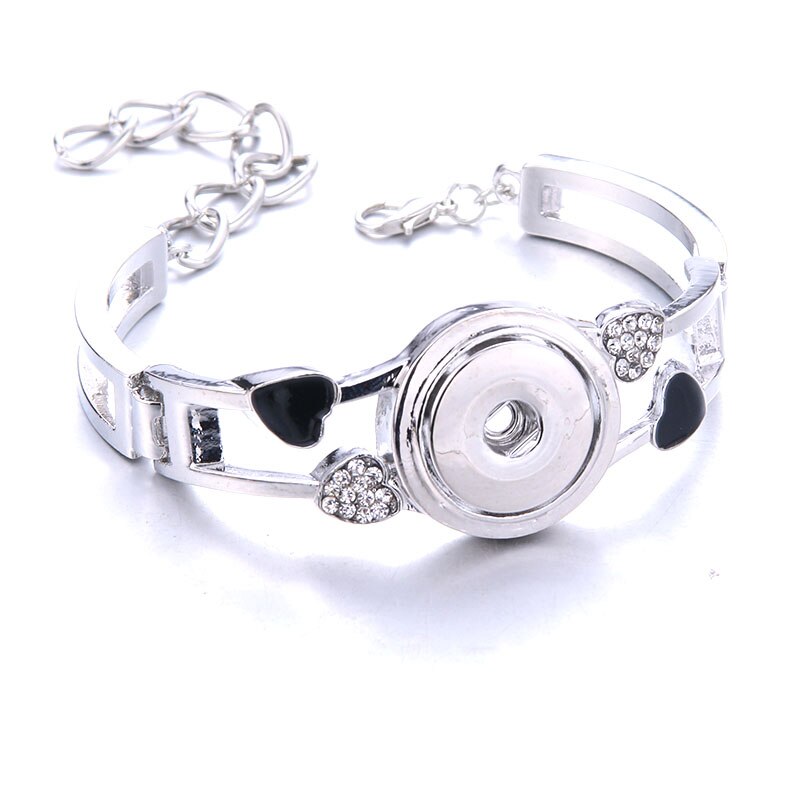 Women  Adjustable Chain Metal Snap Buttons Bracelet