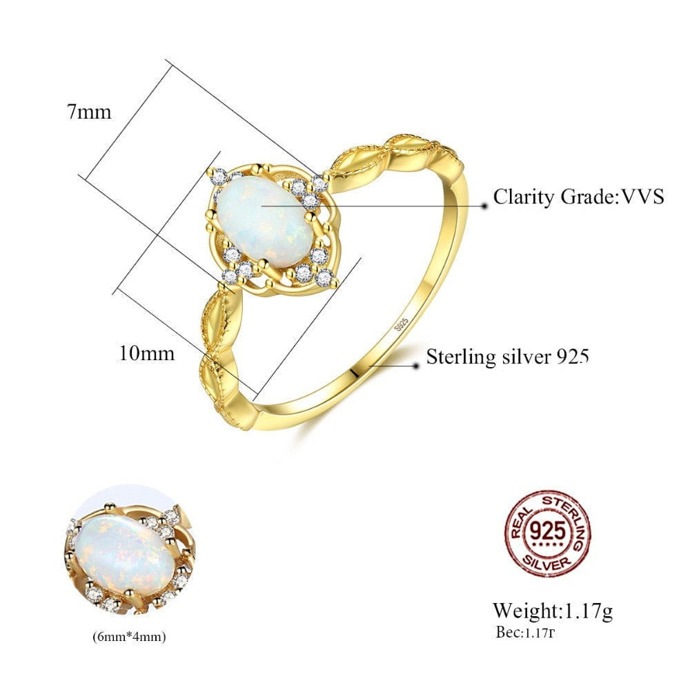 Sterling Silver 925 Vintage Opal Rings