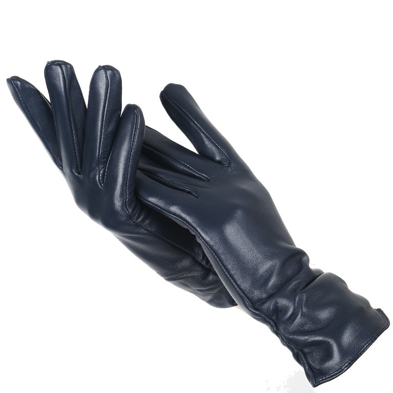 Women Genuine sheepskin Leather colour gloves