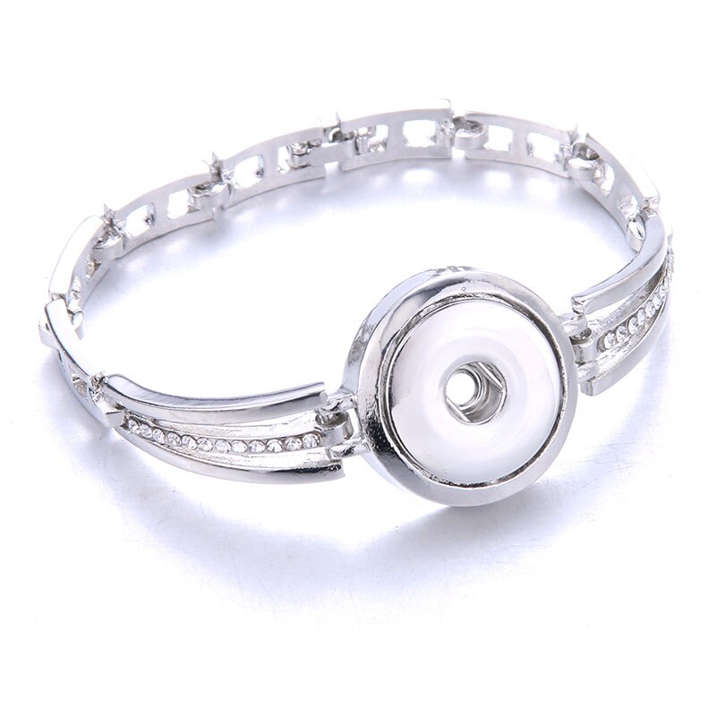 Women  Adjustable Chain Metal Snap Buttons Bracelet