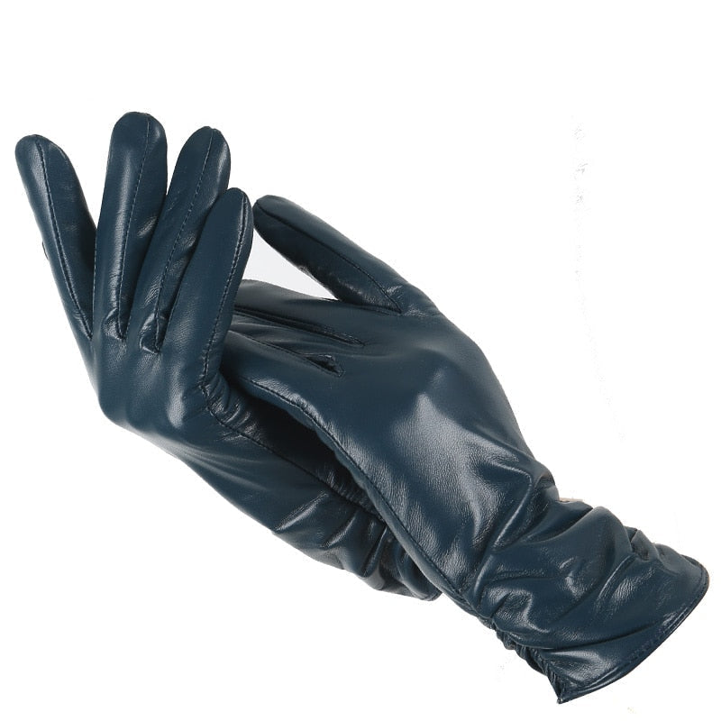 Women Genuine sheepskin Leather colour gloves