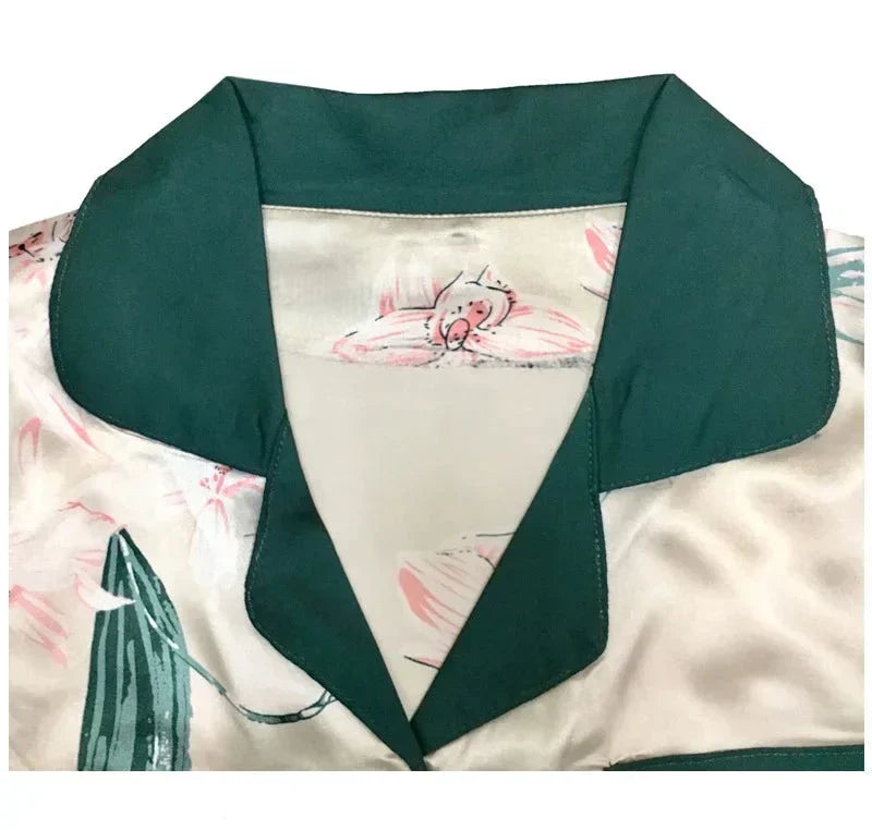 Women Silk Satin Loungewear Pyjamas Set