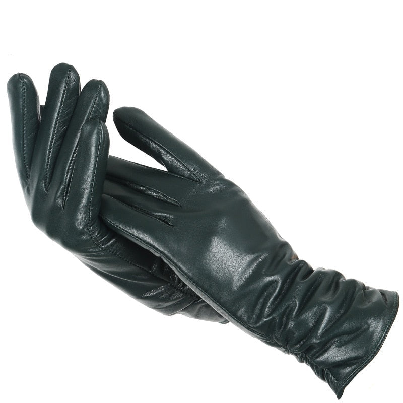 Women Genuine sheepskin Leather colour gloves