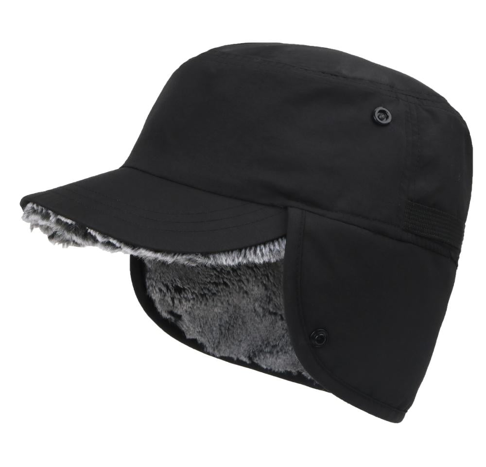 Unisex Waterproof Winter Brimmed Plush Earflap Cap
