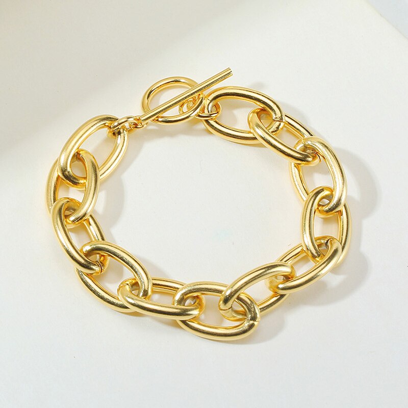 Accessories Women Stainless Steel Chunky Curb Link Bracelet