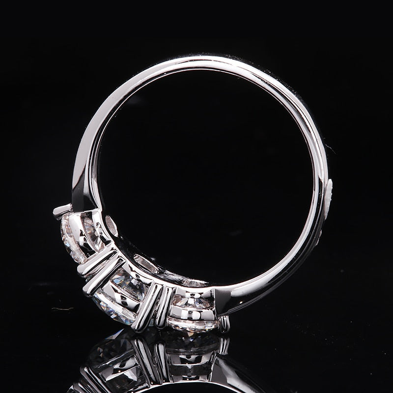 Women 18K White Gold 2.0ctw 6.5mm Moissanite Ring