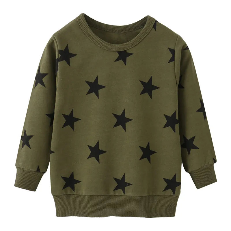 Kids Boys Cars Print Long Sleeve Pullover Sweats