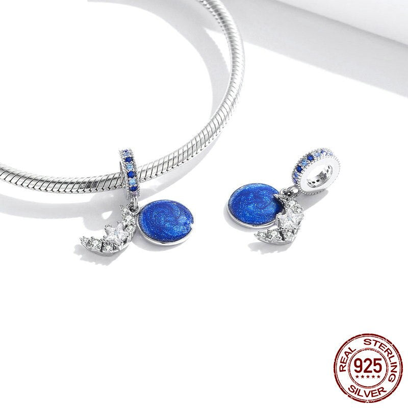Sterling Silver 925 Romantic Blue Bracelet Charm