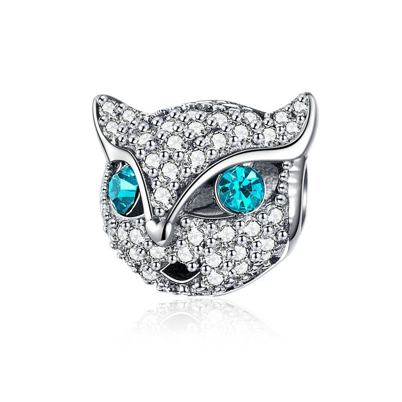 Sterling Silver 925 Zirconia Beads Cat Charms