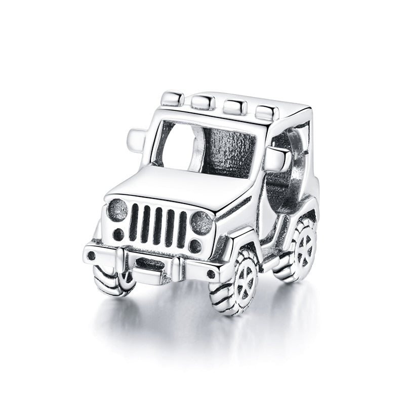 Sterling Silver 925 Colorful Enamel Pendant Car Charms