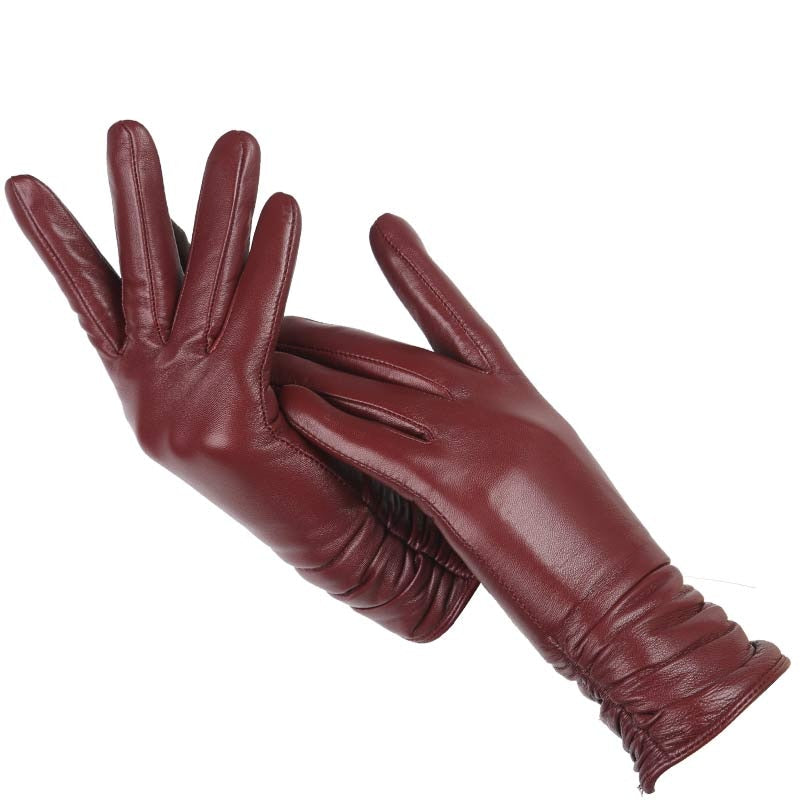 Women Genuine sheepskin Leather colour gloves