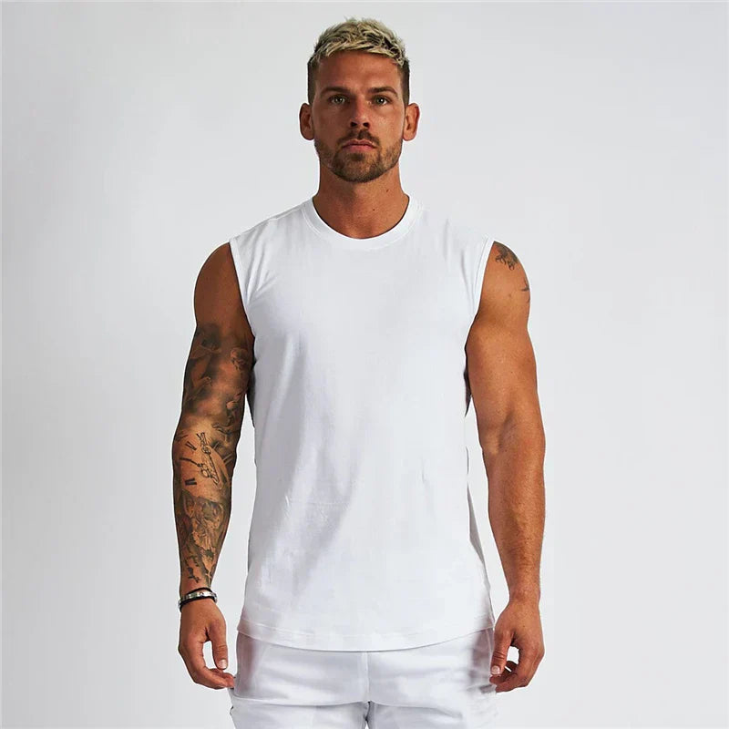 Mens Active Cotton Sleeveless Tank Top