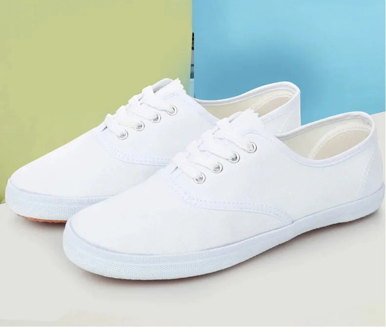 Men Casual White Canvas Shoes