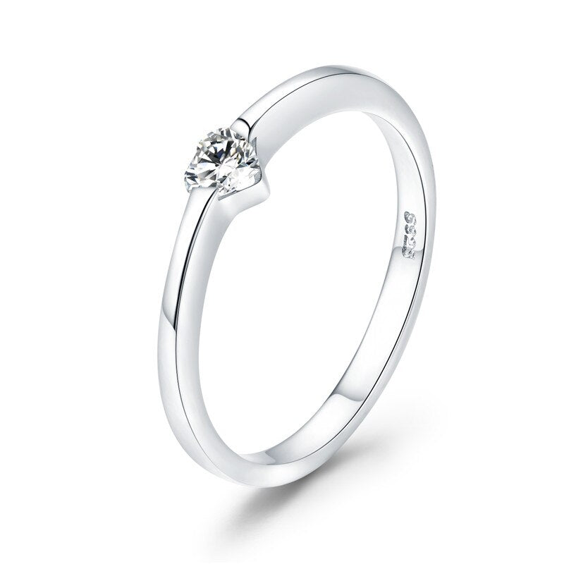 Sterling Silver 925 Heart Stone Finger Rings