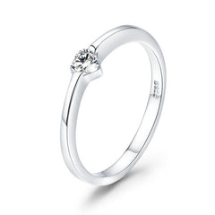 Sterling Silver 925 Heart Stone Finger Rings