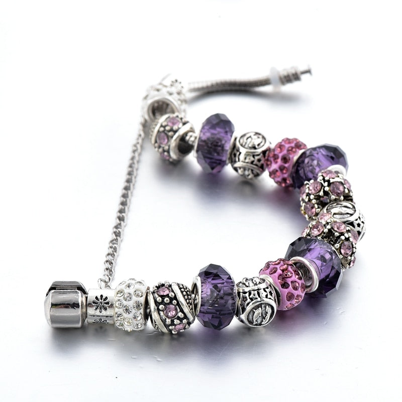 Women 12 Constellation Crystal Charm Bracelets