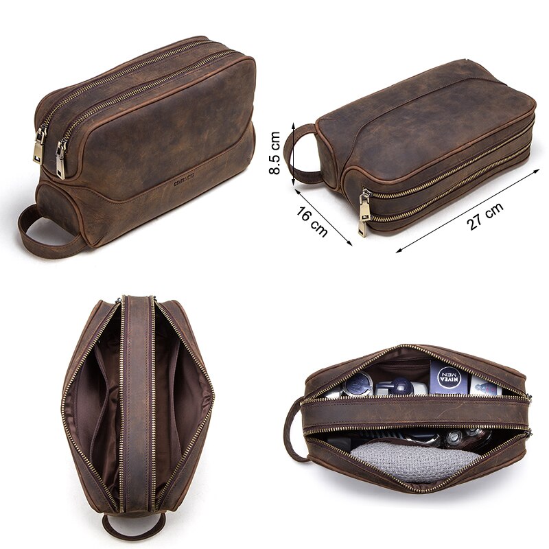 Men Luxury Large Makeup Pouch Organizer Travel Toiletry Bag