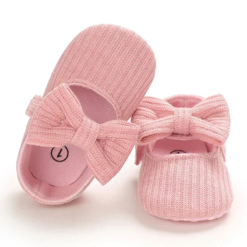Newborn Baby Girl Casual Anti-Slip Bow Princess Shoes