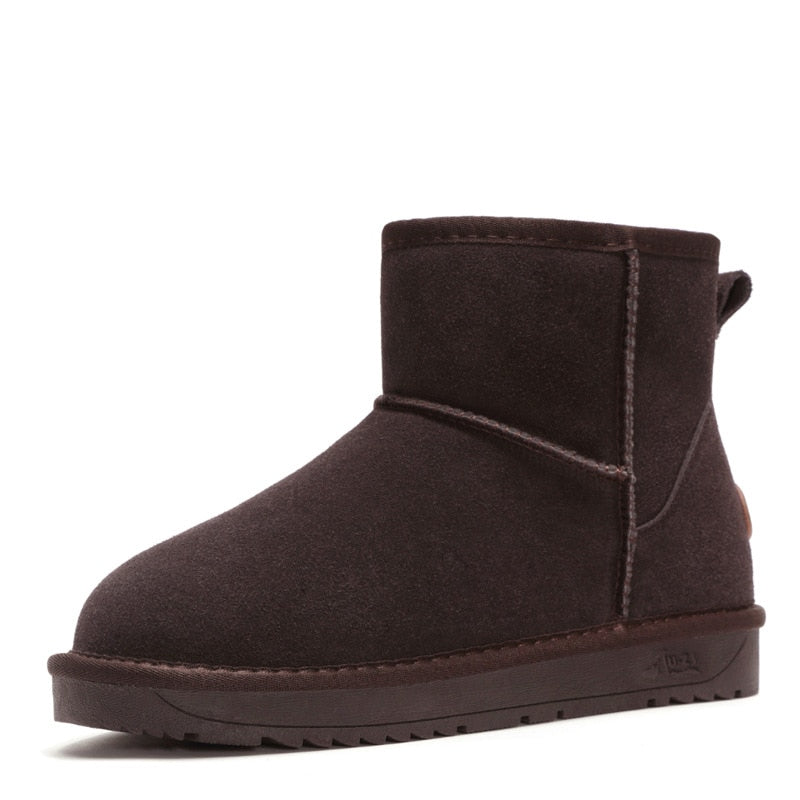 Genuine Leather Waterproof Warm Ankle Boots