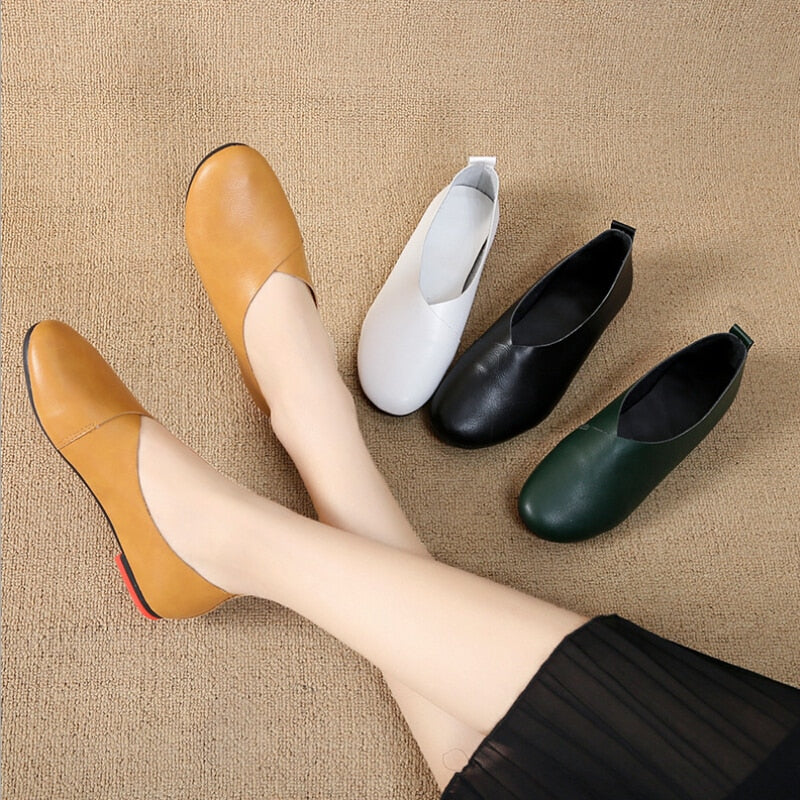 Woman Leather Hand Sewn Loafers