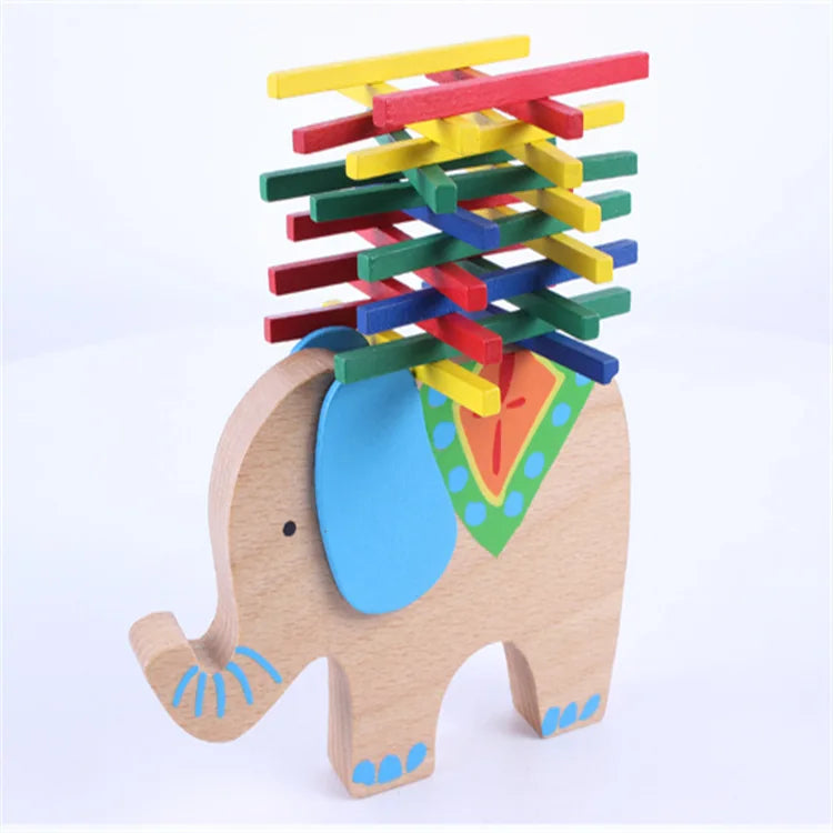 Colorful Wooden Stacking Game Parent- Child Interaction
