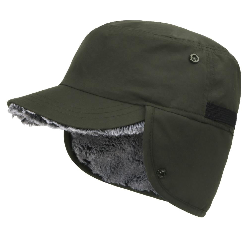 Unisex Waterproof Winter Brimmed Plush Earflap Cap