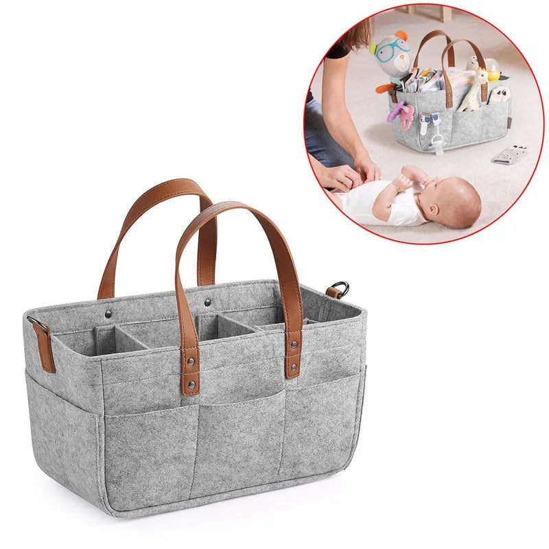 Baby Felt Storage Nursery Organizer Basket with Handle