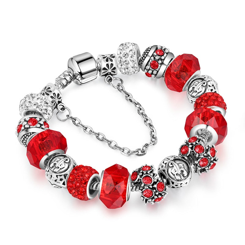 Women 12 Constellation Crystal Charm Bracelets