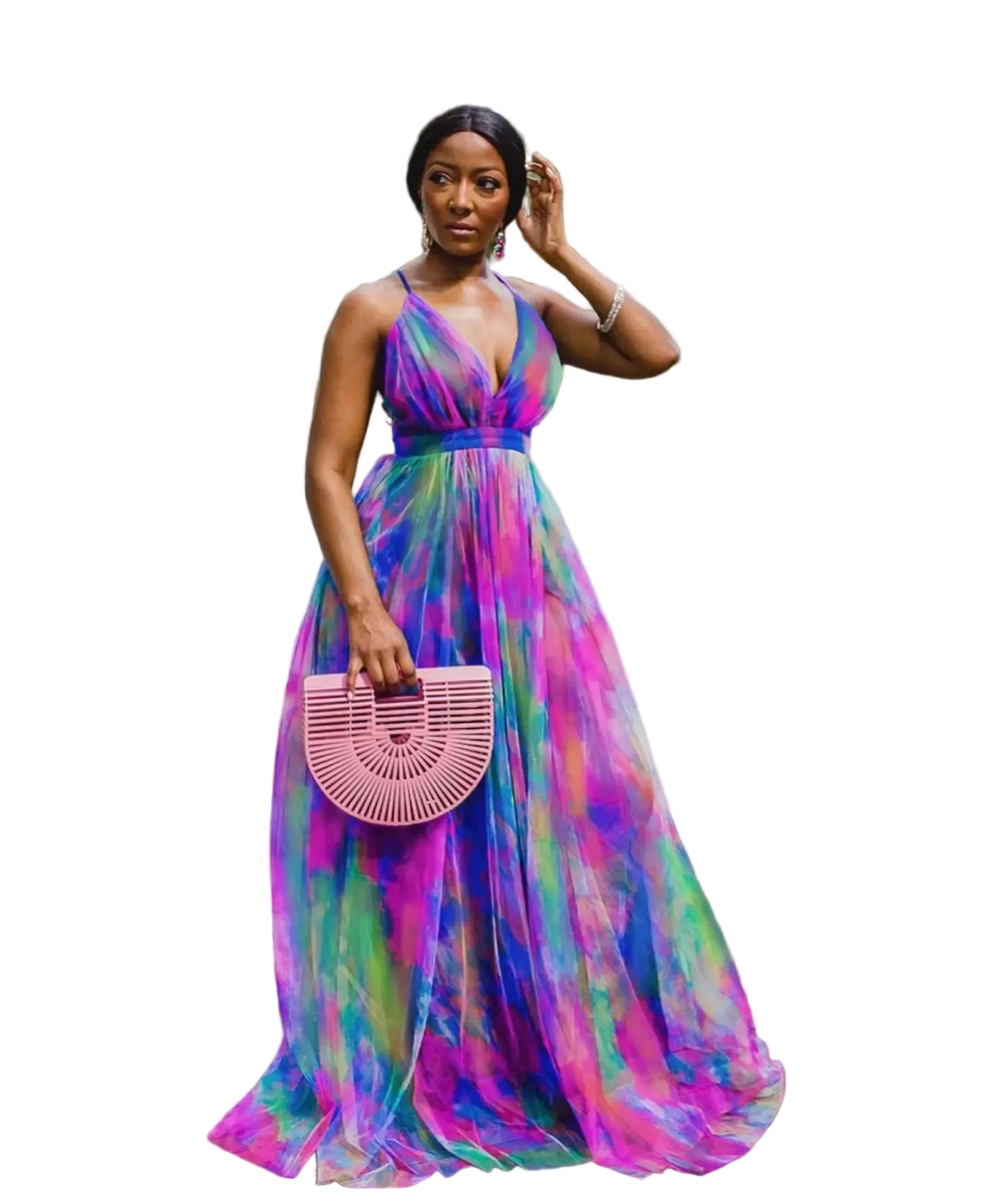 Women African Style Sleeveless Long Dress