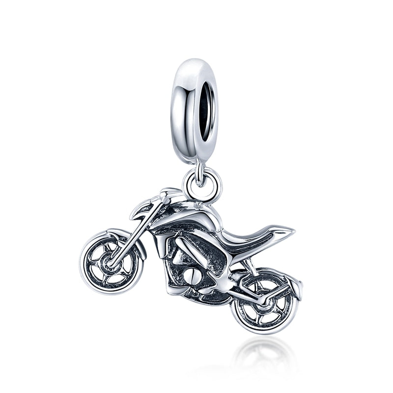 Sterling Silver 925 Colorful Enamel Pendant Car Charms