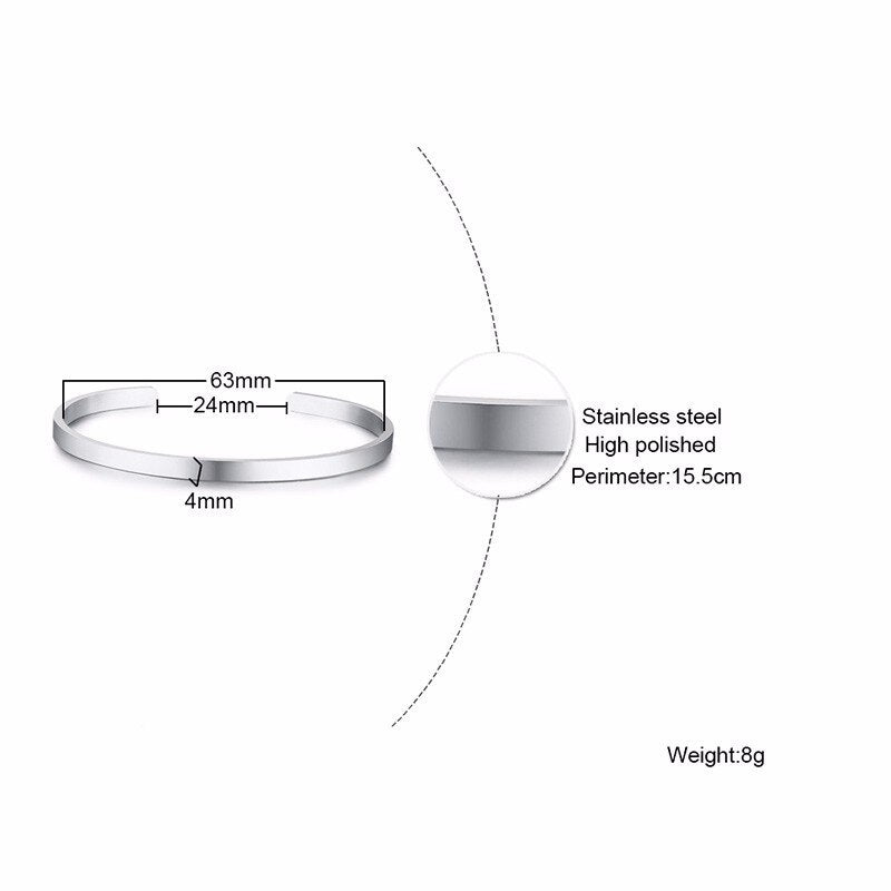 Men Stainless Steel Cuff Bangle Bracelet
