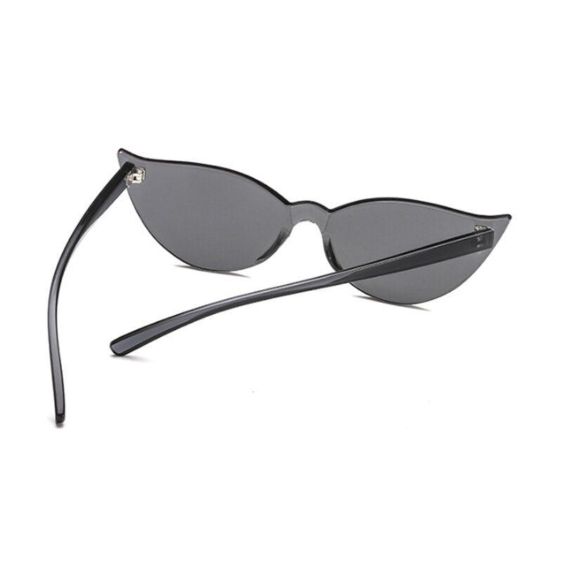 Woman Rimless Design Cat Eye Sunglasses