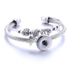Women  Adjustable Chain Metal Snap Buttons Bracelet