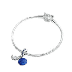 Sterling Silver 925 Romantic Blue Bracelet Charm