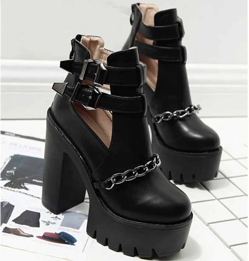 Women Casual Buckle High Platforms