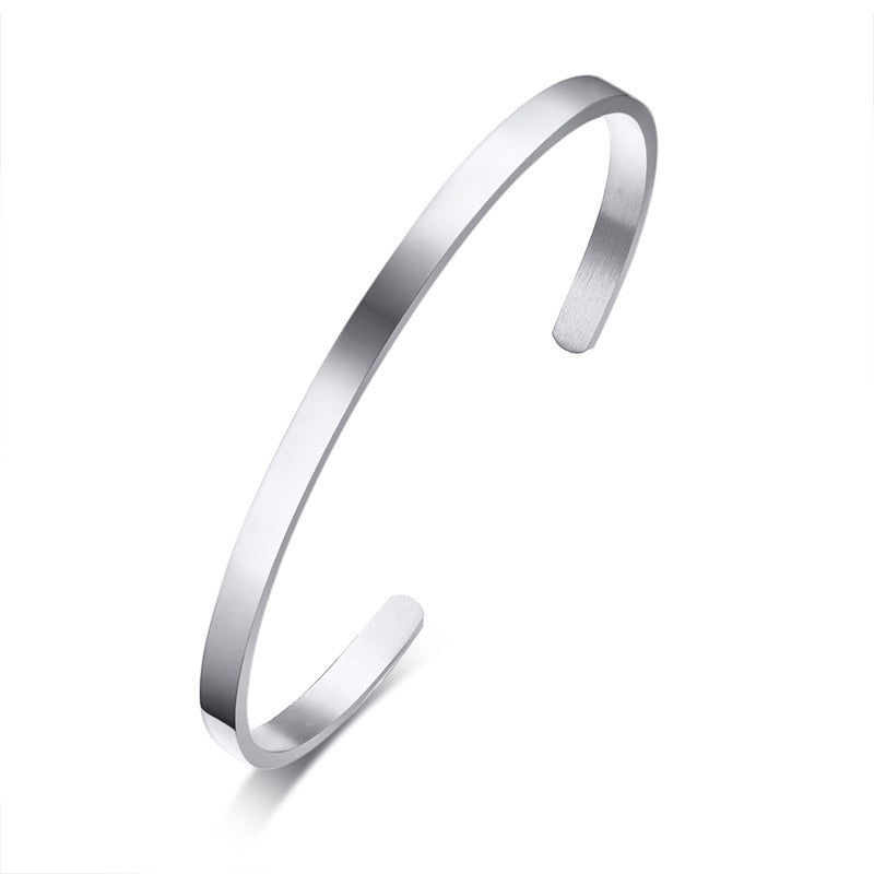 Men Stainless Steel Cuff Bangle Bracelet