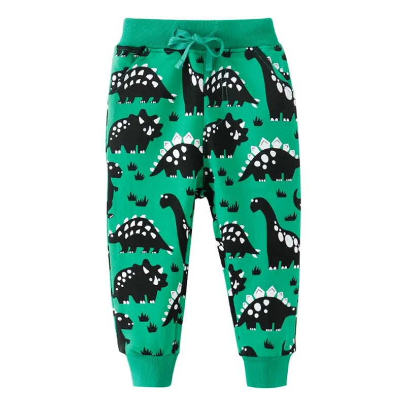Kids Boys Animals Print Warm Sweat Pants