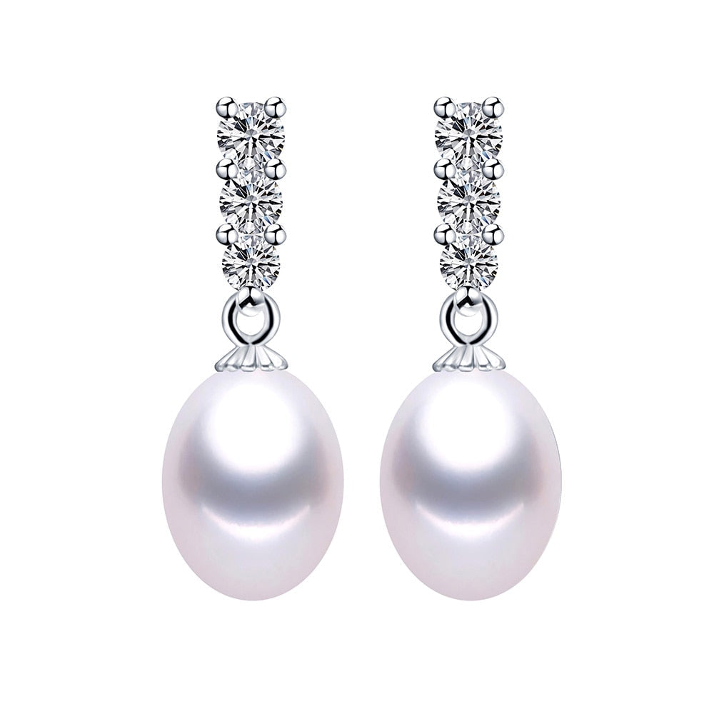 Sterling Silver 925 Pearl Drop Earrings