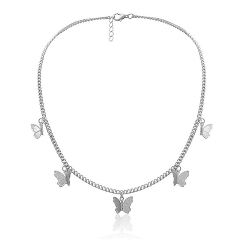 Women Crystal Butterfly Choker Pendant