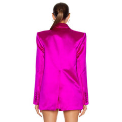 Women Casual Vintage Long Sleeve Blazer Bras & Mini Skirts Co-ord