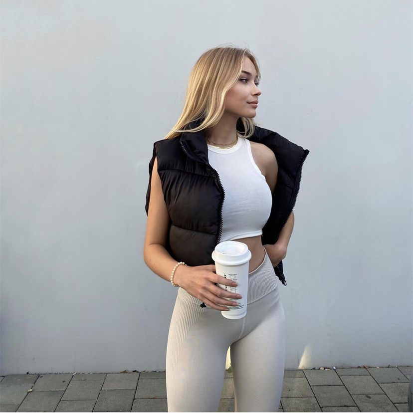 Woman Warm Puffer Sleeveless Vest Jacket