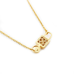 Women Stainless Steel Lock And Key Pendant Necklace