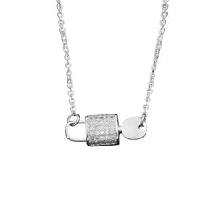 Women Stainless Steel Lock And Key Pendant Necklace