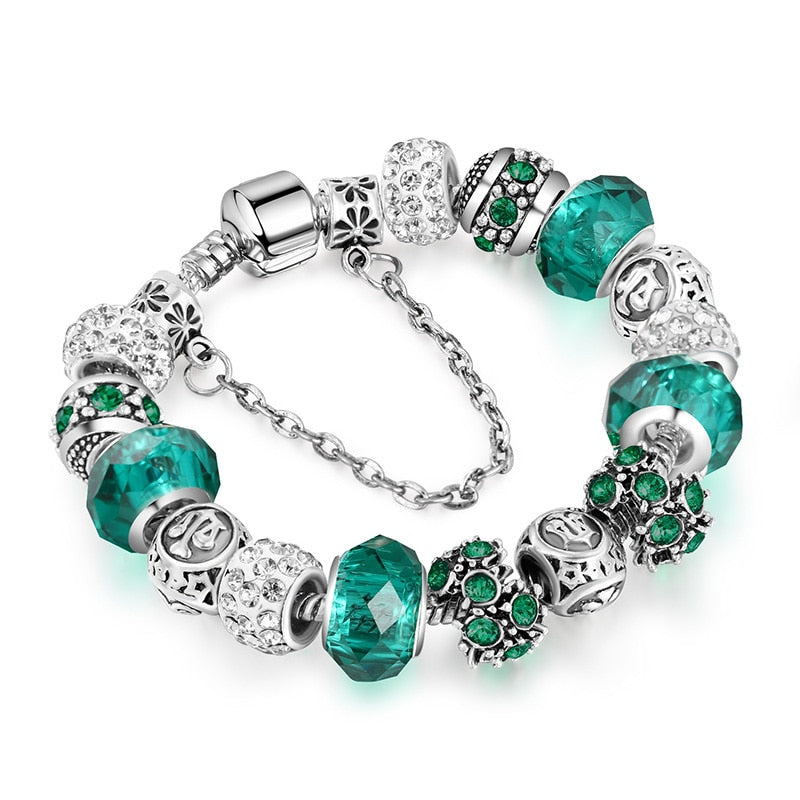 Women 12 Constellation Crystal Charm Bracelets